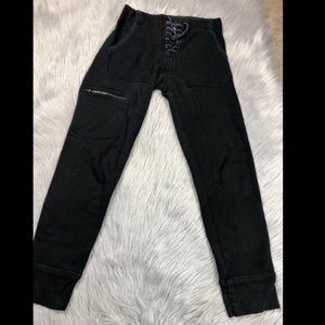 Prairie Underground Lace Up Football Jogger Pants Black Sz XS